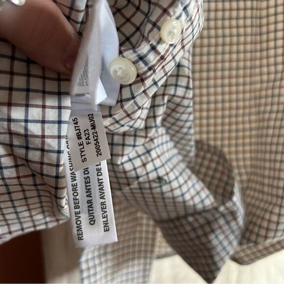 J. Crew Slim Secret Wash Cotton Poplin Shirt 100’s 2-Ply Yarns Grid Checker NWT - Picture 7 of 7